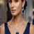 Blue crystal choker necklace earring set: bridal statement jewelry