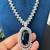 Blue crystal choker necklace earring set: bridal statement jewelry