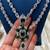 Emerald green zirconia necklace set: pakistani bridal jewelry