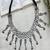 Statement oxidized silver tribal choker | boho bird motif necklace
