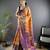 orange tissue silk blend kanjeevaram zari woven saree with unstitched blouse piece.