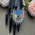 Oversized colorful statement ring | oxidized silver boho tribal ring