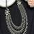 Long oxidized silver layered necklace, indian ethnic boho statement jewelry