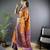 orange tissue silk blend kanjeevaram zari woven saree with unstitched blouse piece.