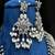 Oxidized silver choker necklace set: pearl & kundan stone indian jewelry