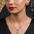Cubic zirconia pendant set: white gold plated indian jewelry