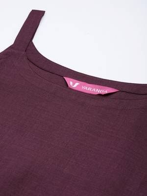Violet Solid Sleeveless Kurta With Trousers & Bandhani Printed Dupatta 2