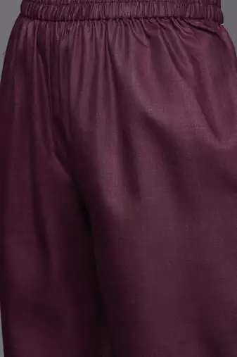 Violet Solid Sleeveless Kurta With Trousers & Bandhani Printed Dupatta