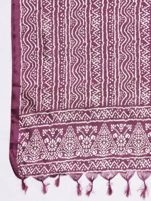 Violet Solid Sleeveless Kurta With Trousers & Bandhani Printed Dupatta 4