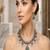 Oxidized silver indian necklace set: temple jewelry with pearl
