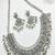 Oxidized silver choker necklace set: pearl & kundan stone indian jewelry