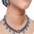 Oxidized silver indian necklace set: temple jewelry with pearl