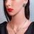 Cubic zirconia pendant set: white gold plated indian jewelry