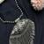 Oxidized silver statement necklace, long tribal amulet tabeez necklace