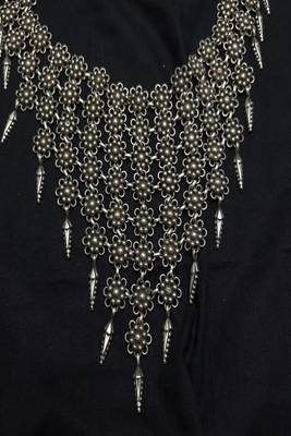 Oxidized silver boho waist chain, tribal festival body jewelry, draped saree pin belt 3