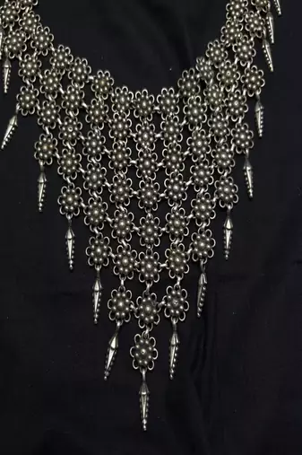 Oxidized silver boho waist chain, tribal festival body jewelry, draped saree pin belt