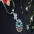 Cubic zirconia pendant set: white gold plated indian jewelry