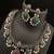 Oxidized silver indian necklace set: temple jewelry with pearl