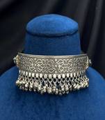 Oxidised silver torque choker necklace with ghungroo | vintage tribal boho statement jewellery