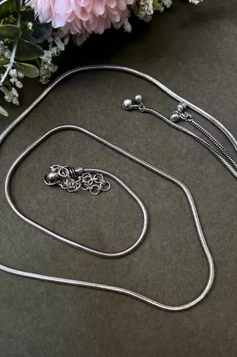 Oxidized silver kamarbandh waist chain | tribal belly chain