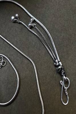 Oxidized silver kamarbandh waist chain | tribal belly chain 2