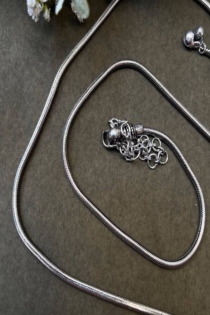 Oxidized silver kamarbandh waist chain | tribal belly chain
