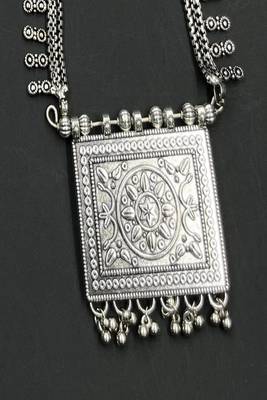 7 pc oxidised silver jewellery set for women indian tribal statement necklace set with jhumka 4