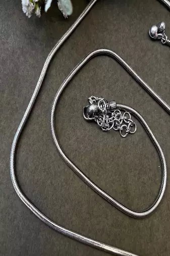 Oxidized silver kamarbandh waist chain | tribal belly chain
