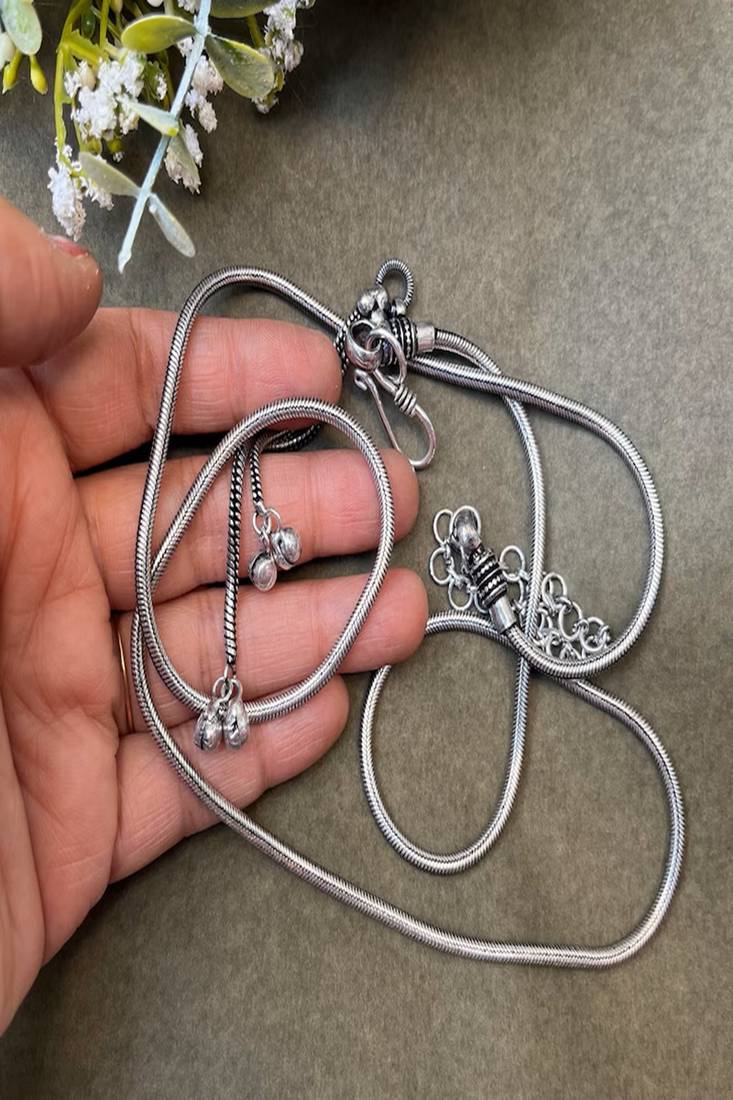 Oxidized silver kamarbandh waist chain | tribal belly chain