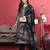 Grey Floral Printed Beads and Stones Straight Kurta with Trousers & Dupatta