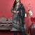 Grey Floral Printed Beads and Stones Straight Kurta with Trousers & Dupatta