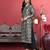 Grey Floral Printed Beads and Stones Straight Kurta with Trousers & Dupatta