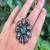 Oxidized stone ring: indian silver plated adjustable ethnic jewelry