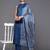Blue Sleeveless Halter Neck Straight Republic Day Kurta with Trouser & Bandhani Printed Dupatta