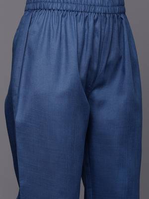 Blue Sleeveless Halter Neck Straight Republic Day Kurta with Trouser & Bandhani Printed Dupatta 3