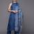 Blue Sleeveless Halter Neck Straight Republic Day Kurta with Trouser & Bandhani Printed Dupatta