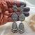 Oxidized silver bird jhumka earrings | indian pearl drop statement jewelry