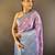 lilac tissue silk blend kanjeevaram zari woven saree with unstitched blouse piece.