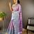 lilac tissue silk blend kanjeevaram zari woven saree with unstitched blouse piece.