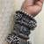 Boho oxidized silver bangle set of 7 | tribal chunky bracelet stack