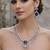 Sapphire blue bridal jewelry set | silver teardrop statement necklace & drop earrings