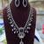 Sapphire blue bridal jewelry set | silver teardrop statement necklace & drop earrings