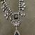Sapphire blue bridal jewelry set | silver teardrop statement necklace & drop earrings