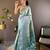 mint tissue silk blend kanjeevaram zari woven saree with unstitched blouse piece.