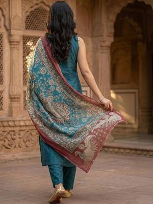 Women Regular Kurta with Trousers & With Dupatta 3