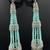 Mint green chandelier earrings, silver cz indian bridal jewelry