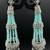 Mint green chandelier earrings, silver cz indian bridal jewelry