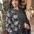 Black Floral Printed Pure Cotton Anarkali Kurta With Trousers & Dupatta