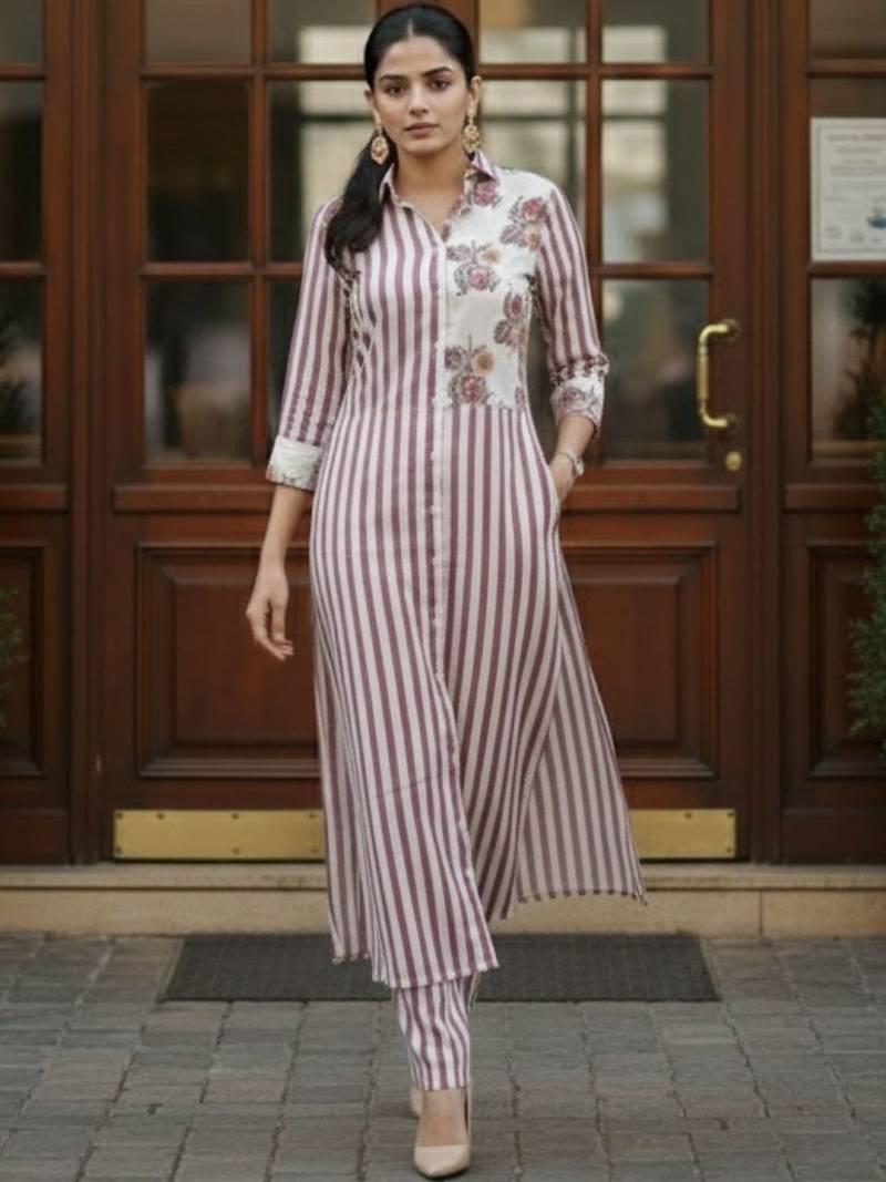 Women Printed Regular Kurta with Trousers