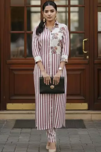 Women Printed Regular Kurta with Trousers
